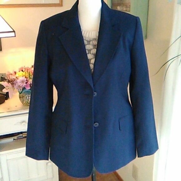 NEW Chadwick's Navy Blue Wool Blazer - Picture 1 of 10
